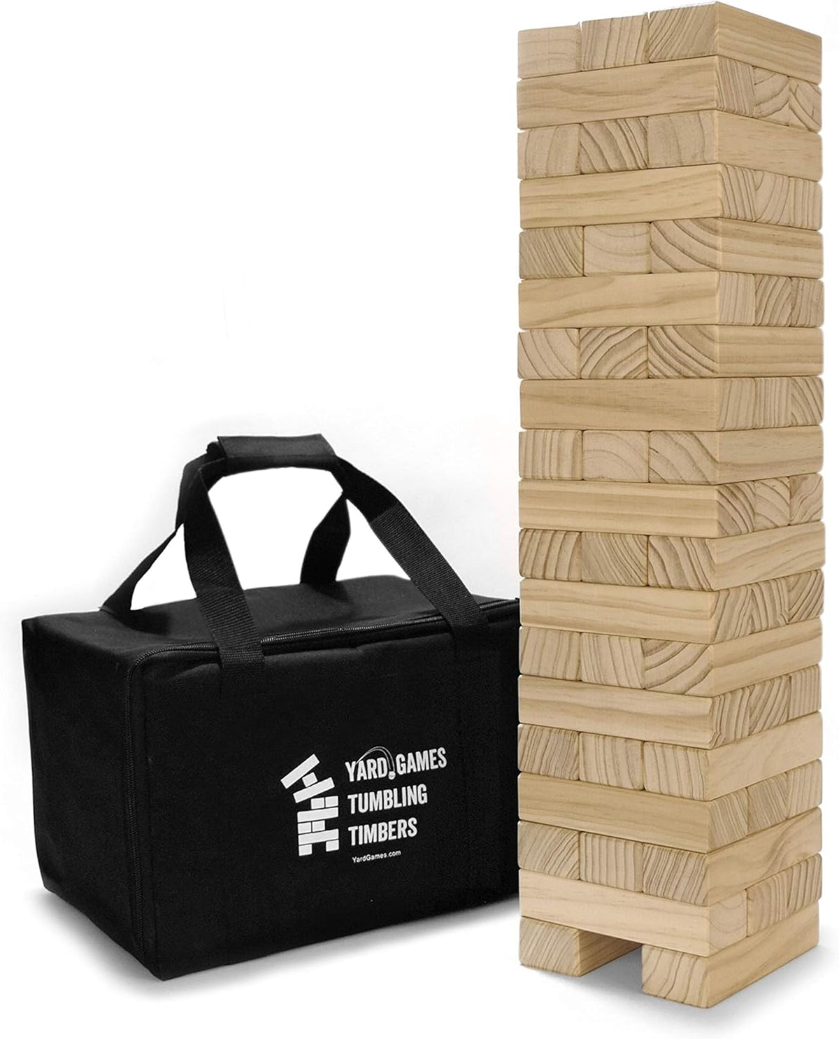 Large Tumbling Timbers with Carrying Case, Premium Pine Wood, Pack of 2 U44361