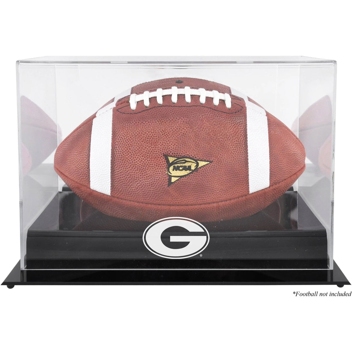 Black Base Team Logo Football Display Case K7919