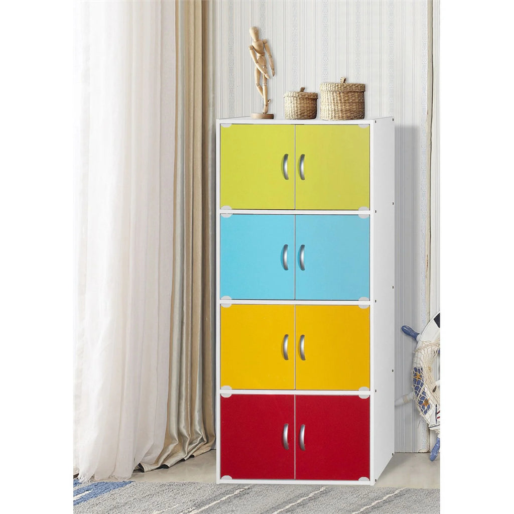 4 Shelf 8 Door Wooden Bookcase Cabinet X6139