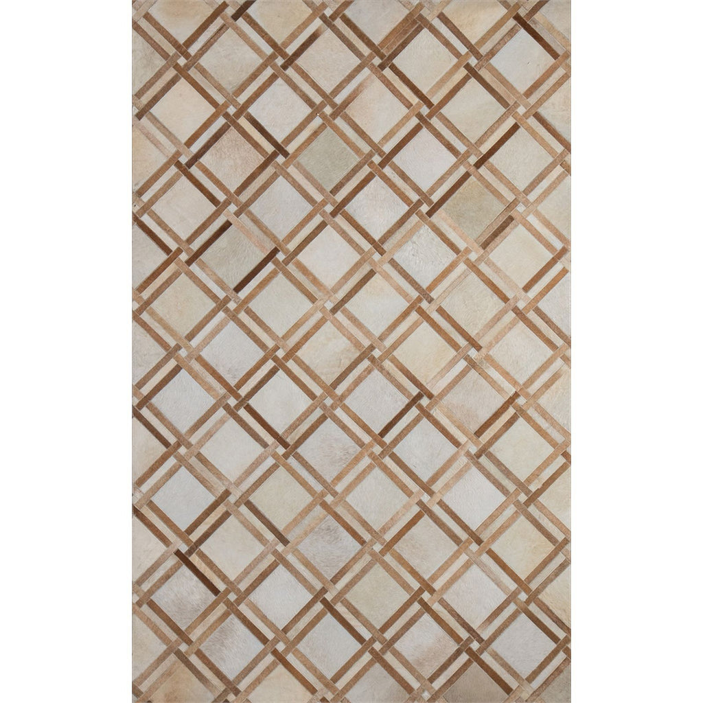 48" x 72" Rectangular Leather Area Rug in Camel M919