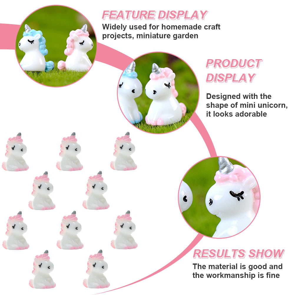 10pcs Miniature Unicorn Figurine J1537