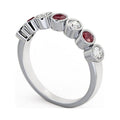 14K White Gold Ruby Diamond Eternity Band P2347