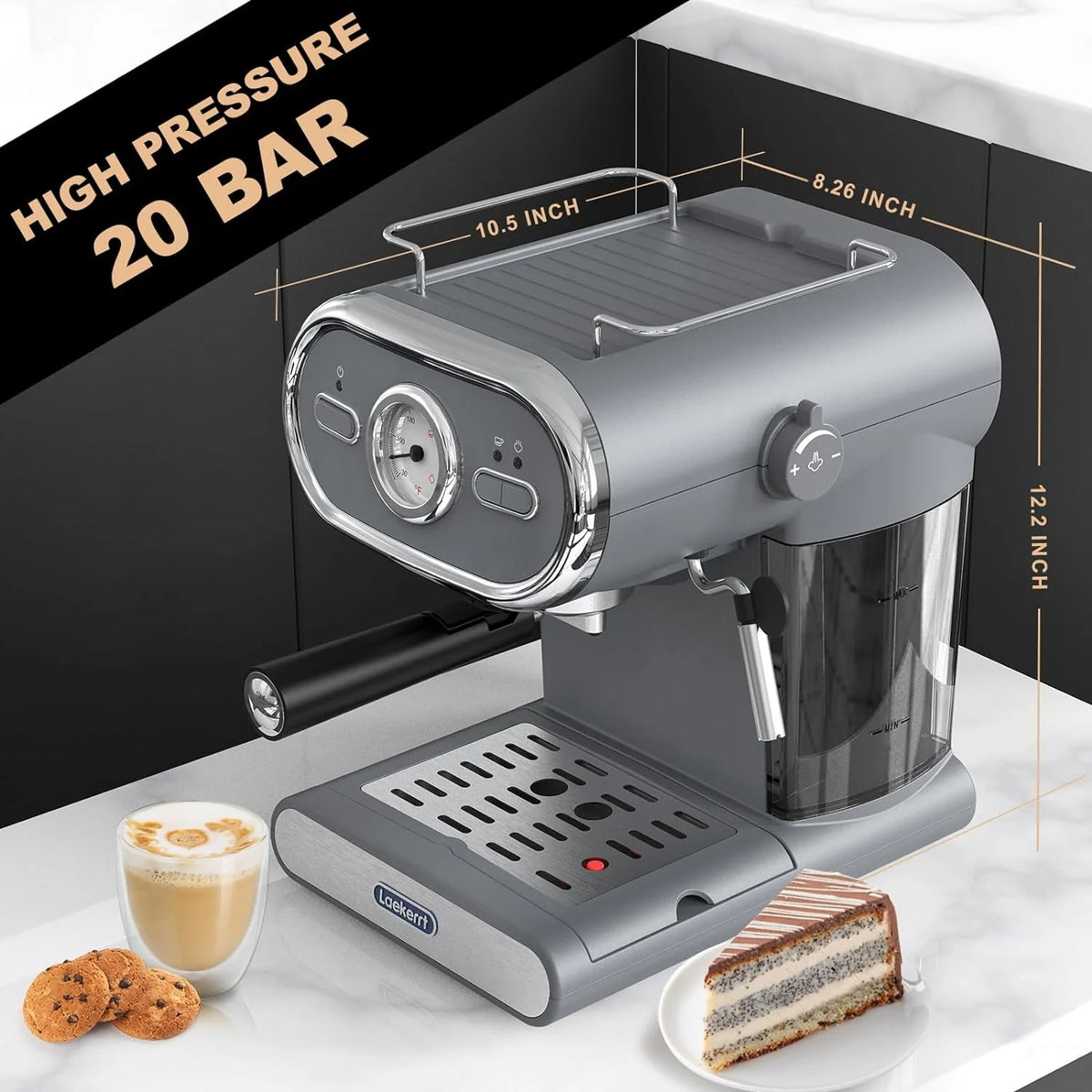 20 Bar Espresso Machine with Milk Frother Steam Wand L5812
