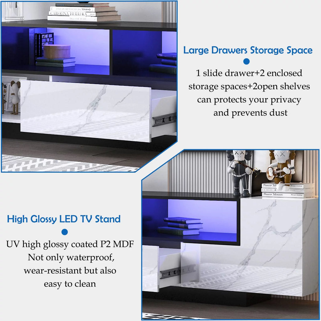 Large High Gloss LED TV Stand for up to 80 inch TVs D821