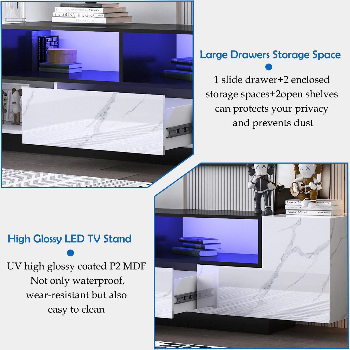 Large High Gloss LED TV Stand for up to 80 inch TVs D821