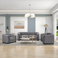 3 Piece Velvet Grey Sofa Set V303904
