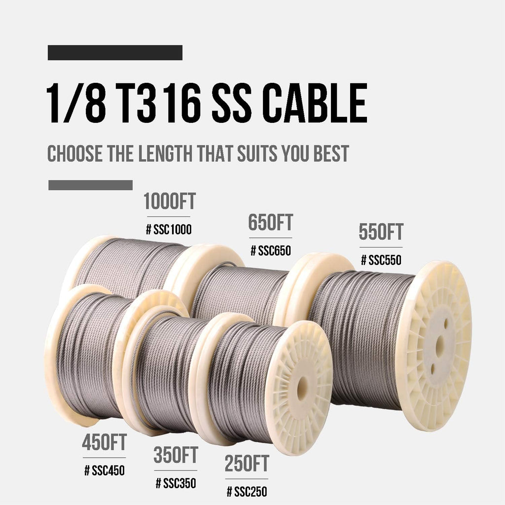 650FT 1/8 Stainless Steel Wire Rope Cable E223893