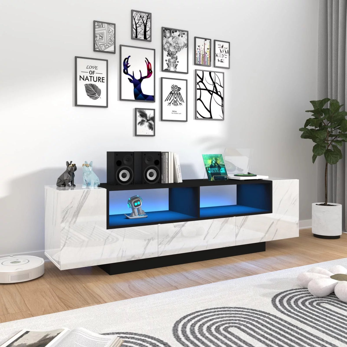 Large High Gloss LED TV Stand for up to 80 inch TVs D821