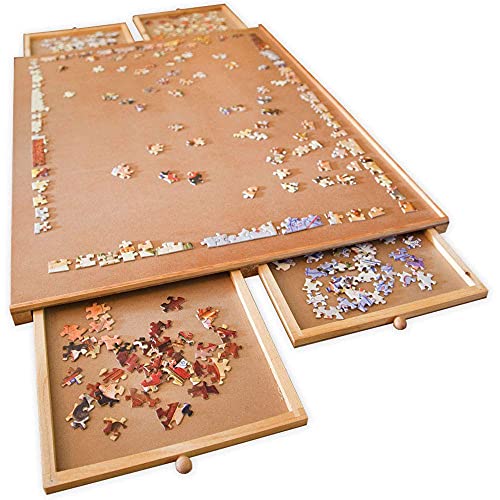 1000 Piece Wooden Puzzle Board with Drawers G989