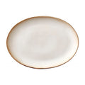 Stoneware Dish 34x45cm Grey, Cream Q201