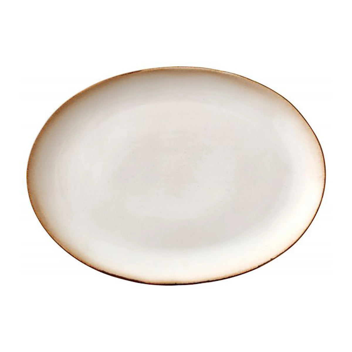 Stoneware Dish 34x45cm Grey, Cream Q201