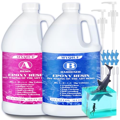 Epoxy Resin Kit, 1 Gallon/128OZ Crystal Clear Self Leveling Y276471
