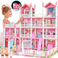 4-Story 15 Rooms Dollhouse with 3 Dolls, Lights, Furniture and Accessories A205280