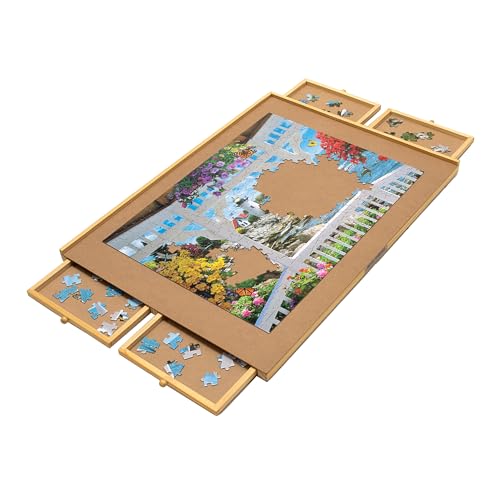 1000 Piece Wooden Puzzle Board with Drawers G989