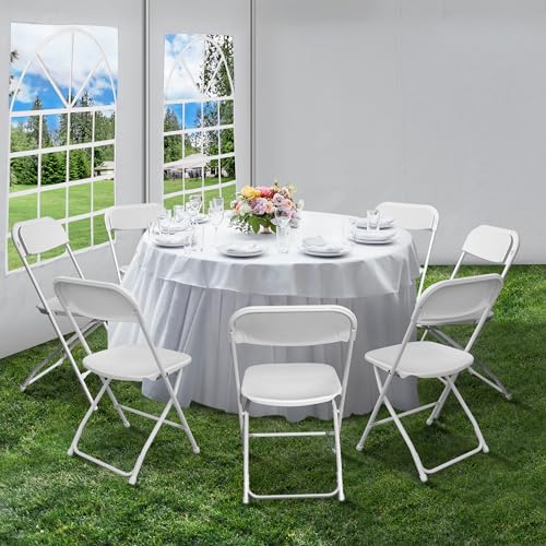 4 Pack White Plastic Folding Chair H909874