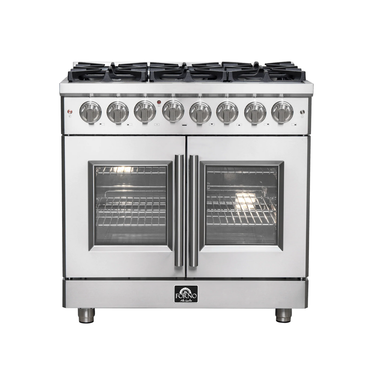 36″ Freestanding French Door Dual Fuel Range with 6 Burners U687