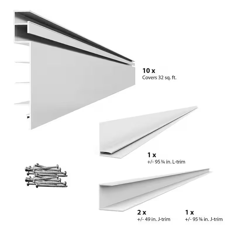 PVC Slatwall 8 ft. x 4 ft. White F2437