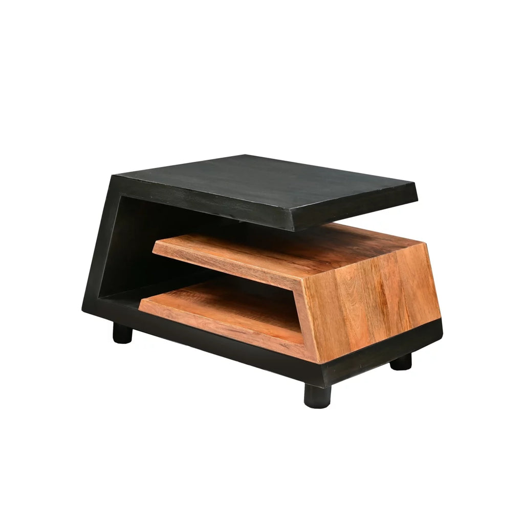 Handcrafted Coffee Table Dark Walnut and Natural Mango Wood A699296
