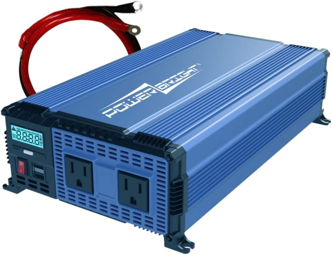 4000 Watts Modified Sine Wave Power Inverter 12V to 110V DC to AC Converter with Dual AC Outlets and 2 USB Ports M62179