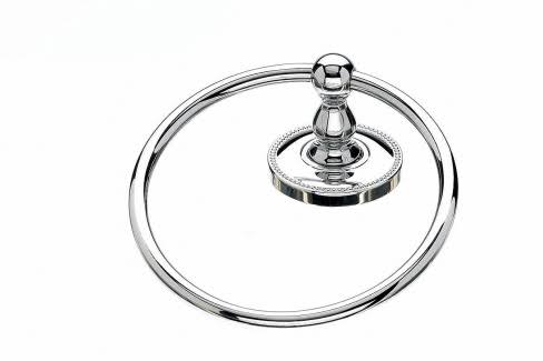 Polished Chrome Beaded Backplate Bath Ring V91740
