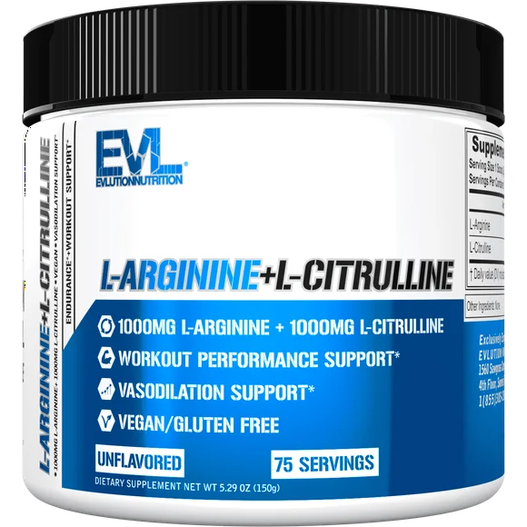 L-Arginine + L-Citrulline 2000mg Vegan Gluten Free Powder P484102