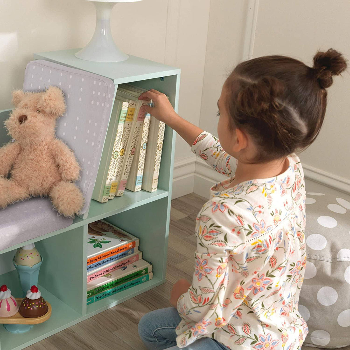 Mint Bookcase with Reading Nook C43978