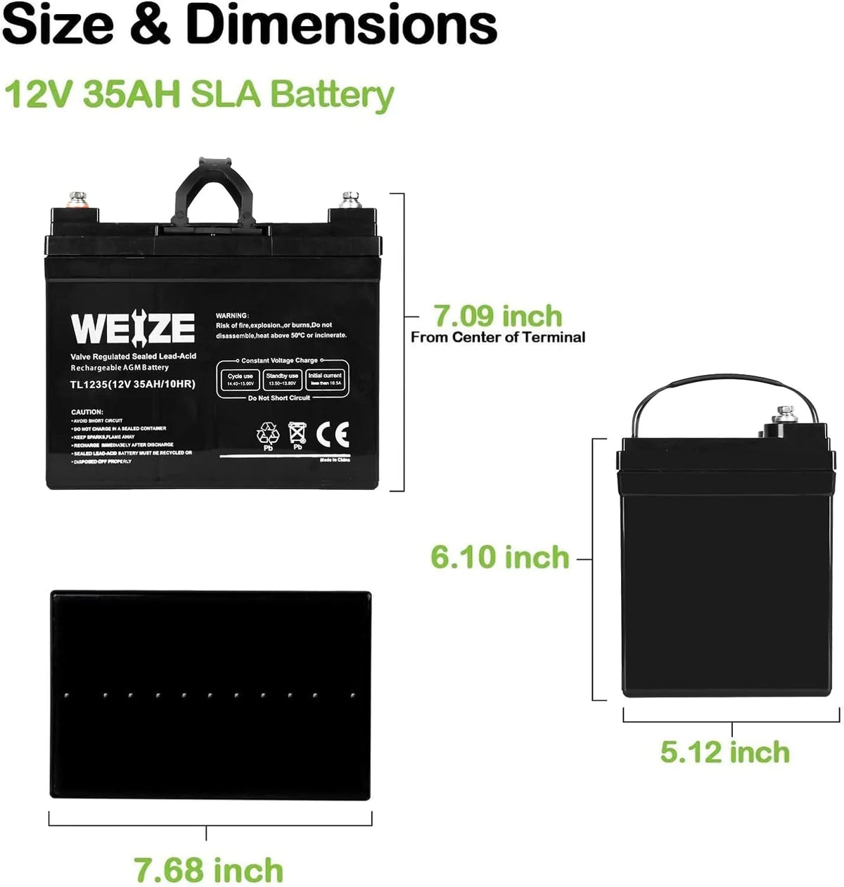 12V 35AH Deep Cycle Battery Set of 2 Y908