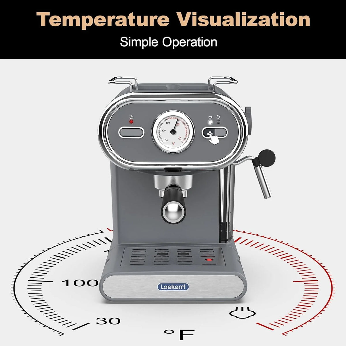 20 Bar Espresso Machine with Milk Frother Steam Wand L5812