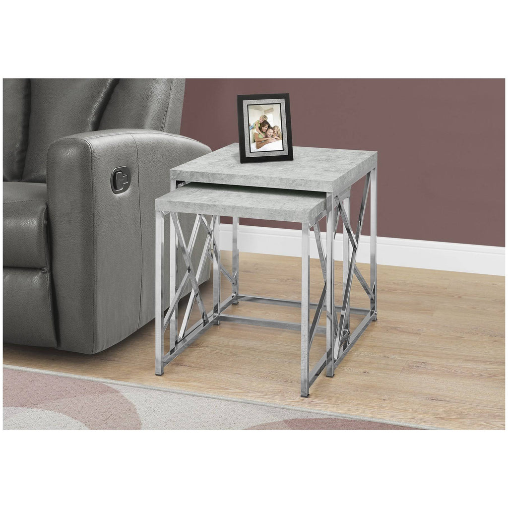 Gray Cement Finish Nesting Table Set E11226