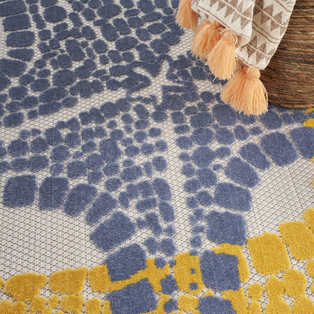 Multicolor Coastal Area Rug 5'3" x 7'5" X11049