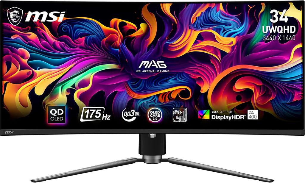 34-inch Curved OLED Gaming Monitor, 3440 x 1440, 240Hz, Height Adjustable D971435