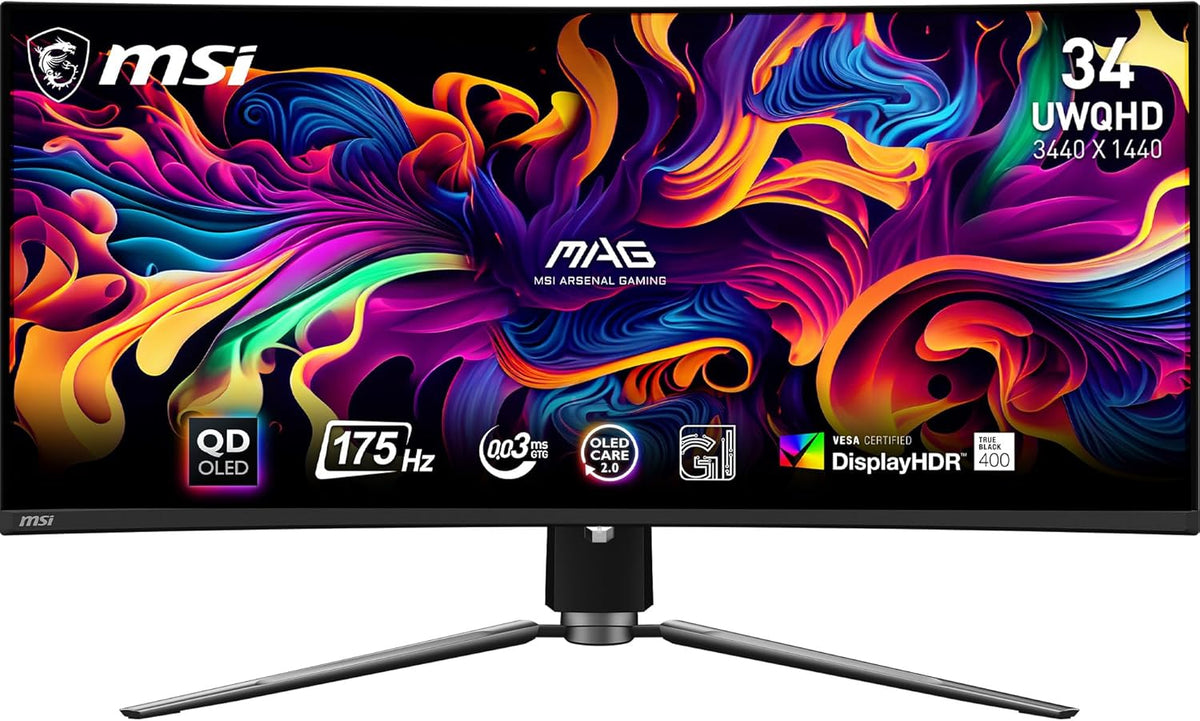 34-inch Curved OLED Gaming Monitor, 3440 x 1440, 240Hz, Height Adjustable D971435