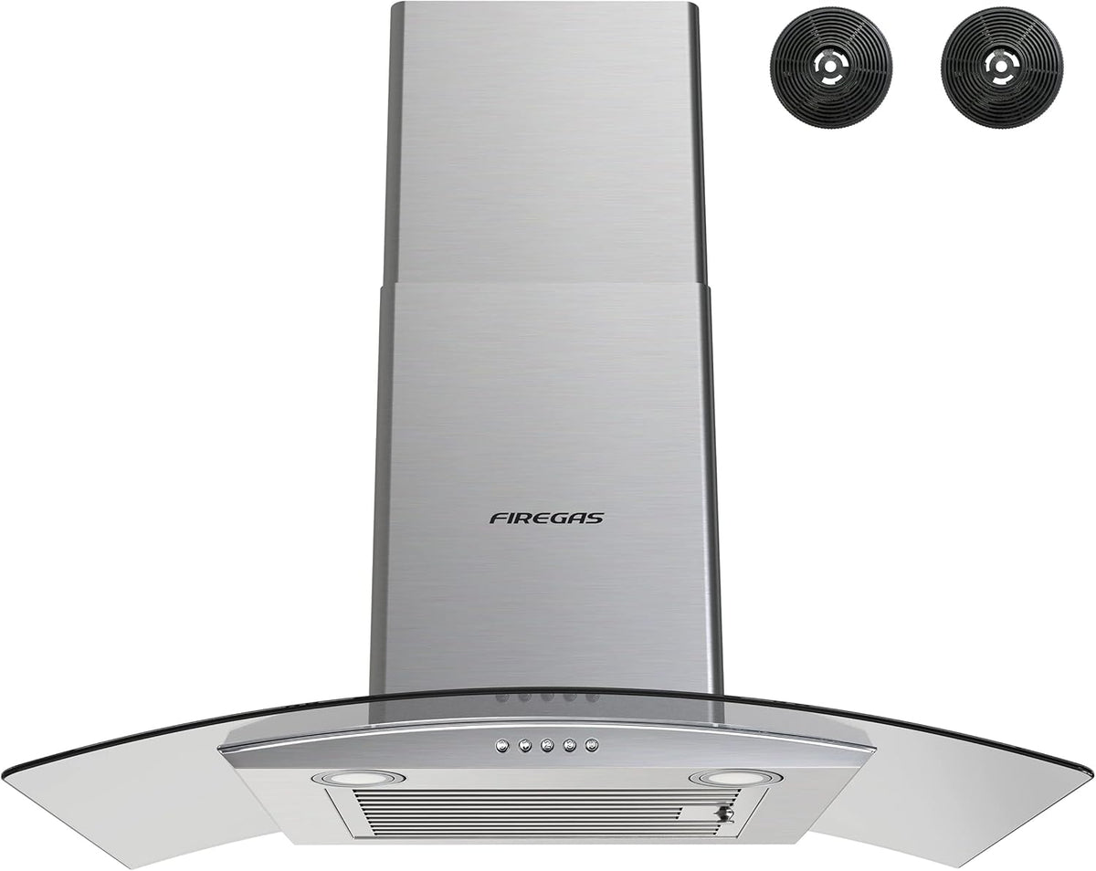 30 inch Wall Mount Range Hood with Ducted Exhaust Vent, Stainless Steel A689