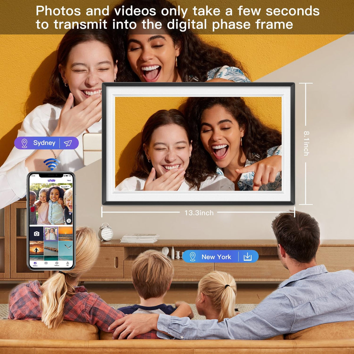 15.6 Inch Touch Screen WiFi Digital Picture Frame with 32GB Storage U404