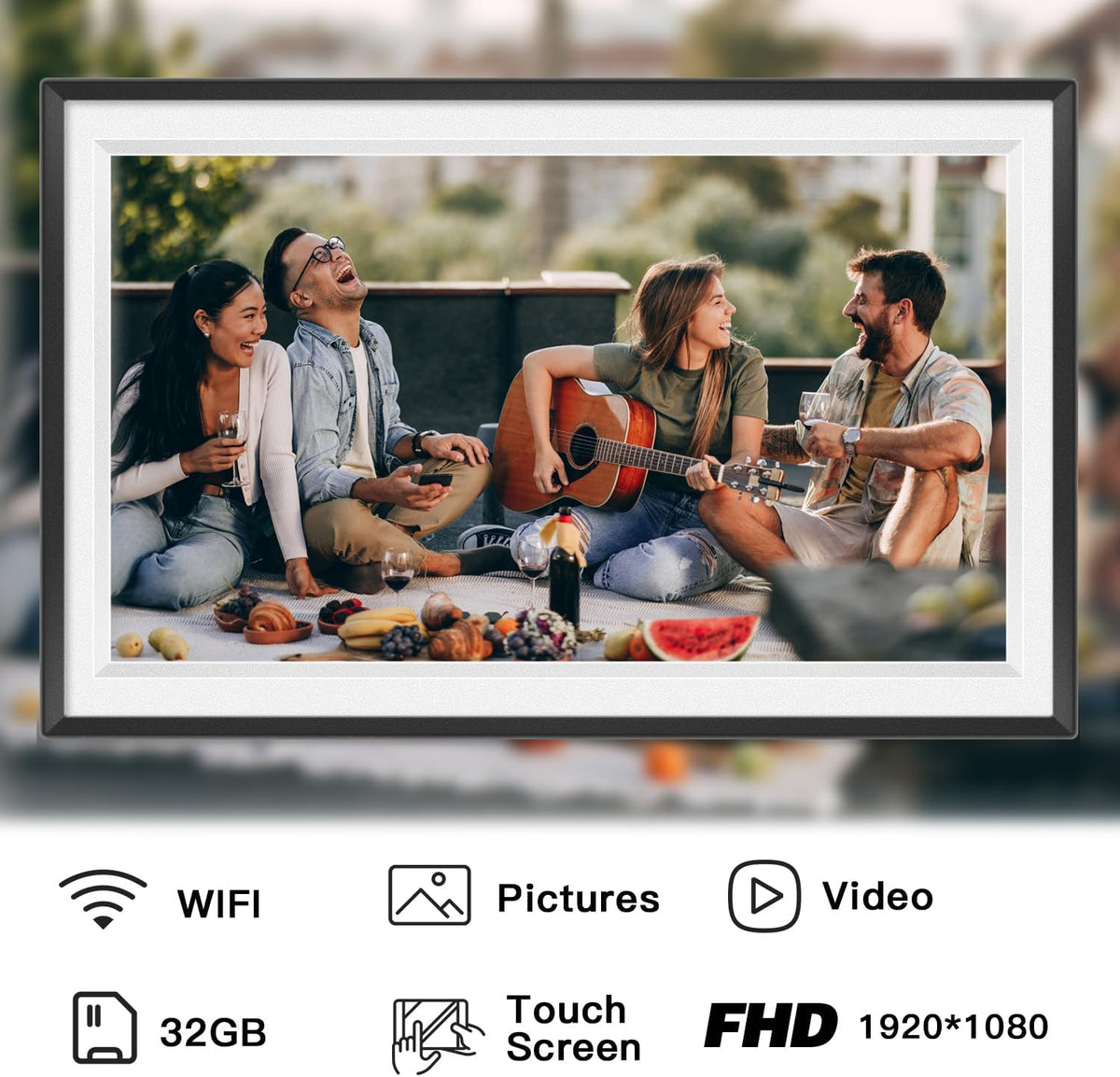 15.6 Inch Touch Screen WiFi Digital Picture Frame with 32GB Storage U404