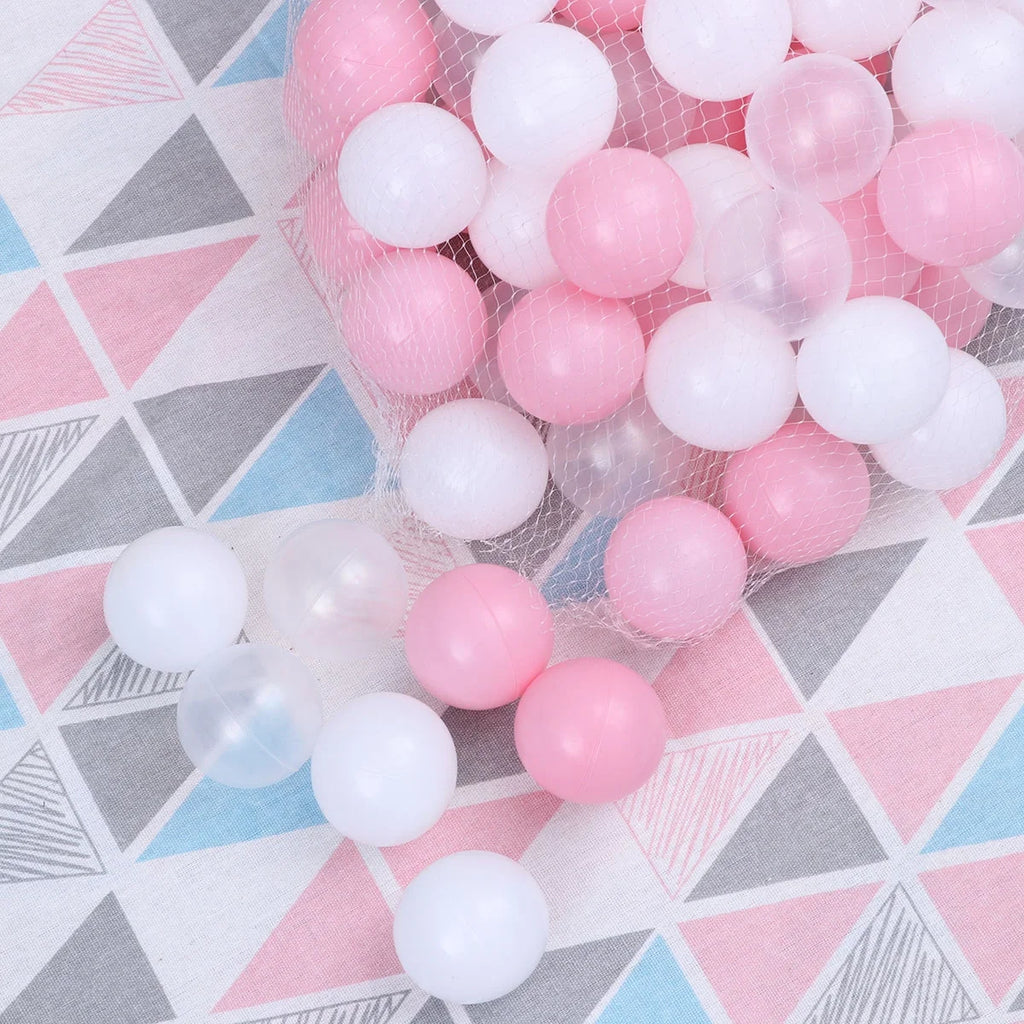 100pcs 5.5cm Plastic Balls with Mesh Bag O628114