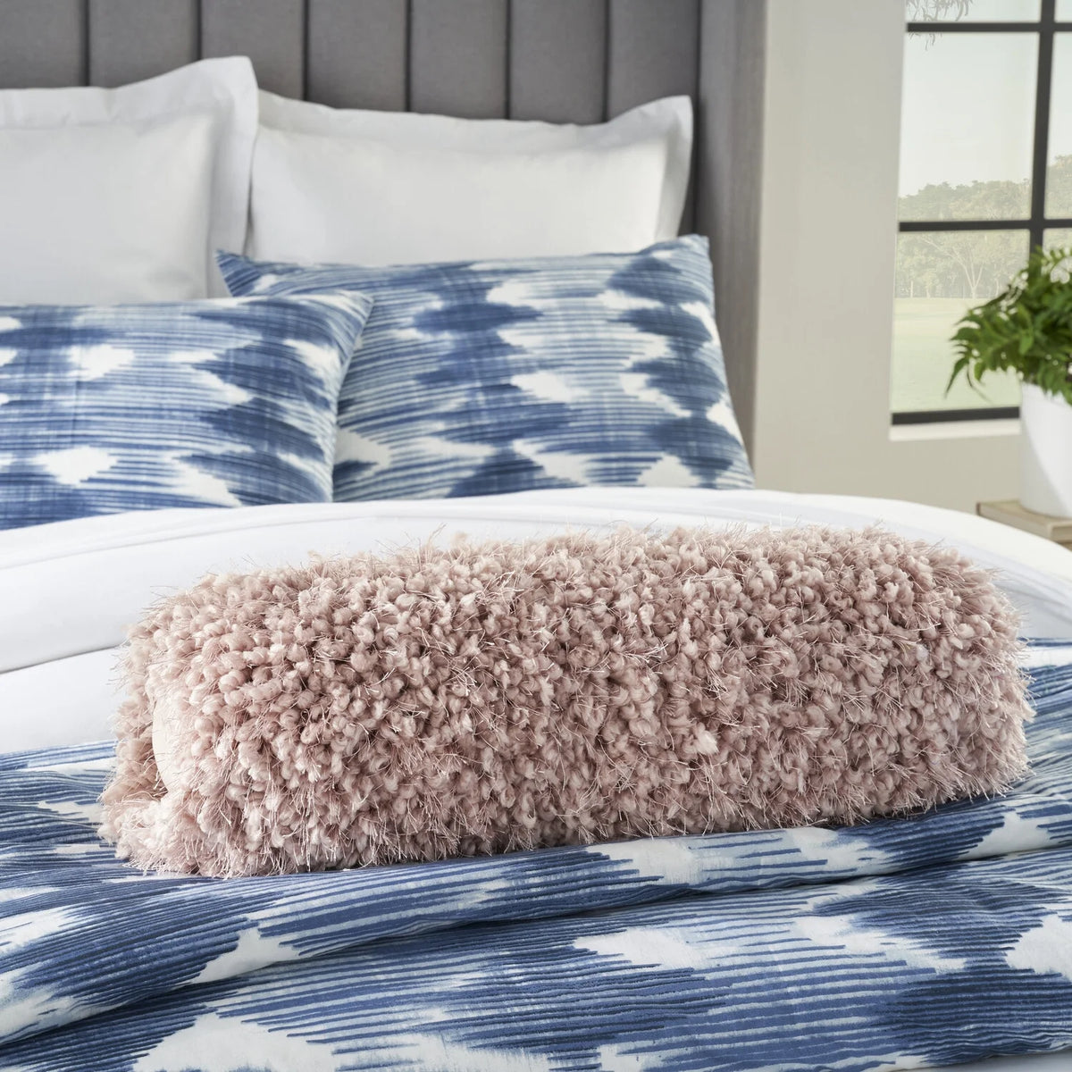 Blush Pink Lumbar Throw Pillow A79915