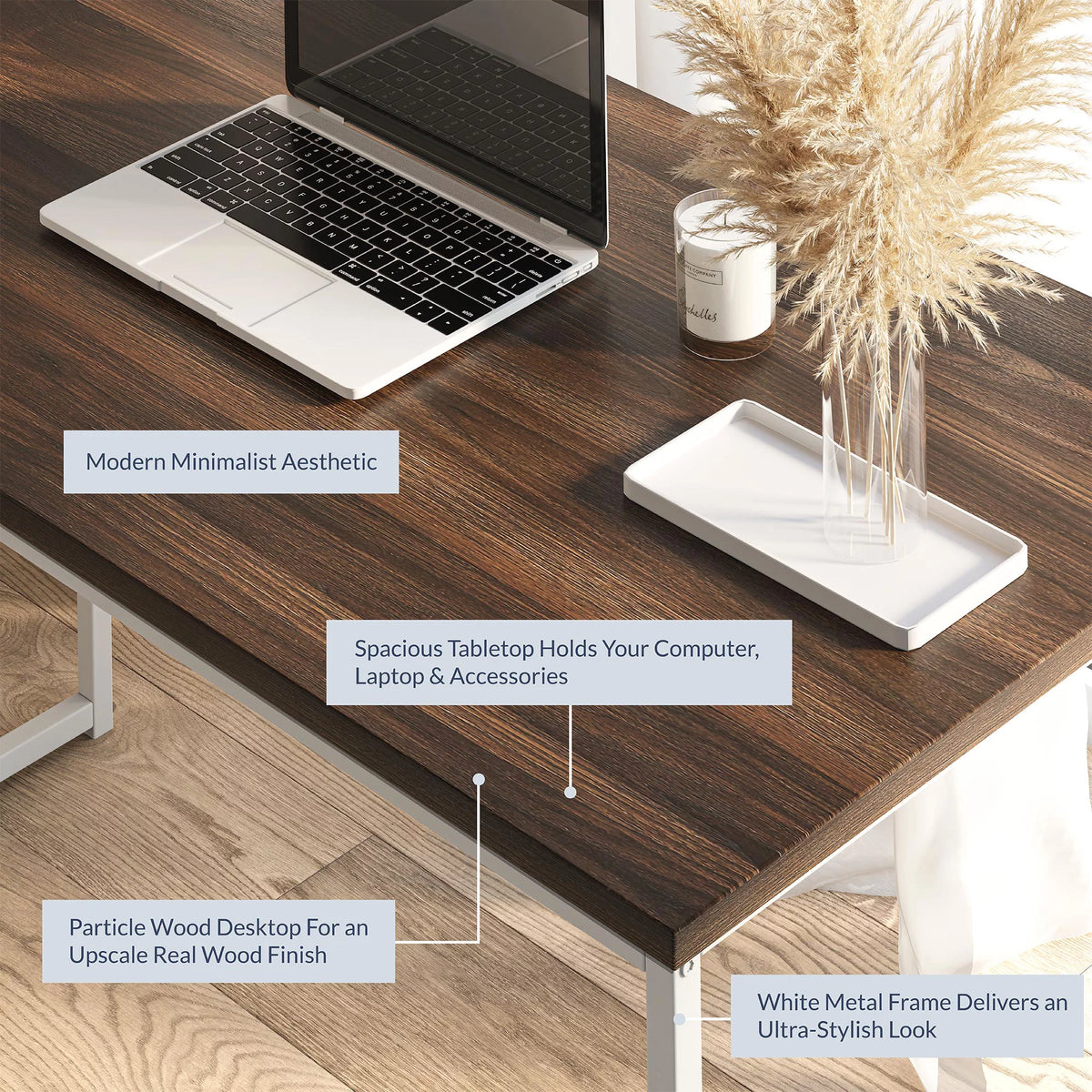 Computer Desk with White Frame H75297