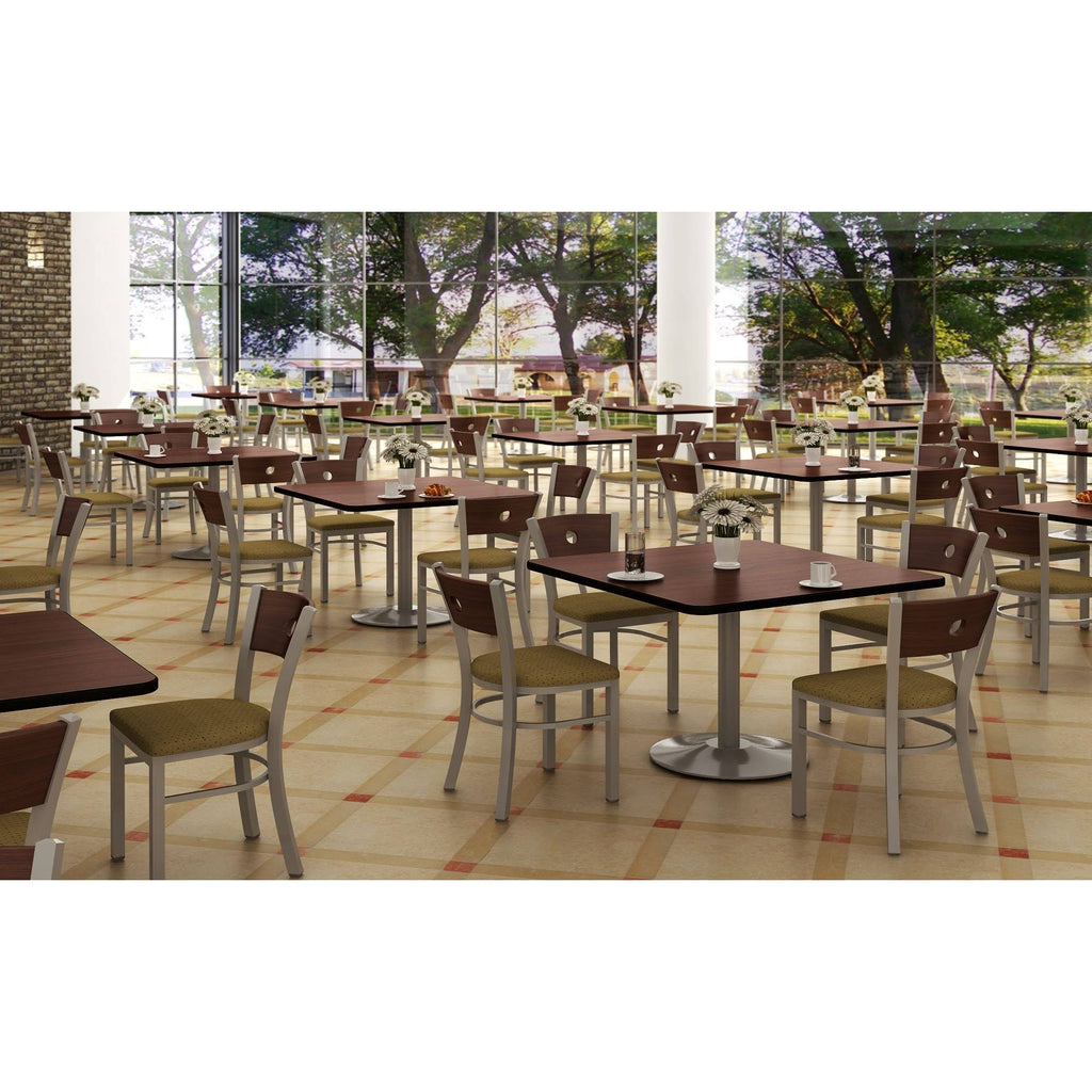 Walnut Metal Cafe Chair C415010