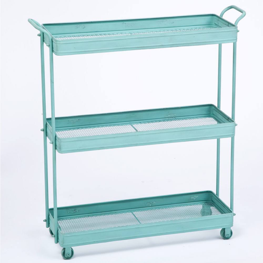 Three Tier Metal Cart with Casters S179