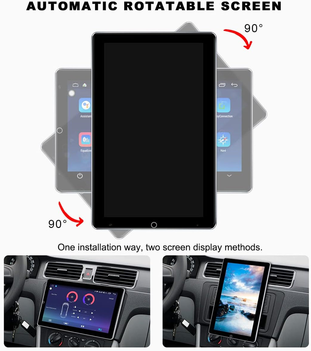 10.1 Inch Android Car Stereo Rotatable Touchscreen Double Din Car Radio F629