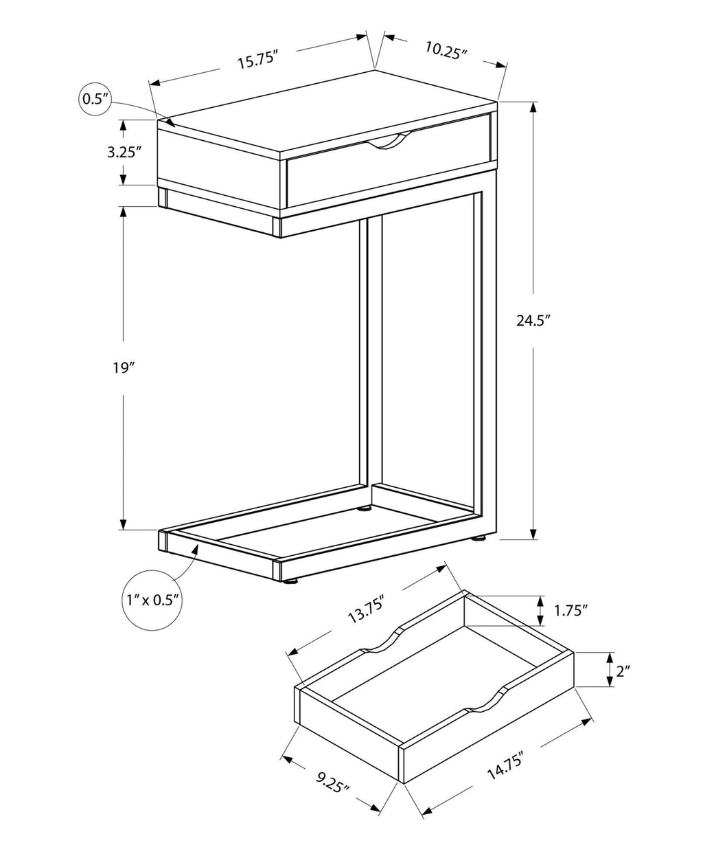 Walnut Accent Table G488