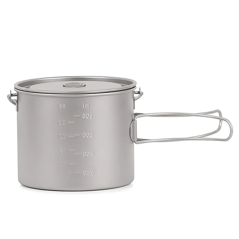 Ultralight Pot Water Mug Cup with Lid and Foldable Handle T30676