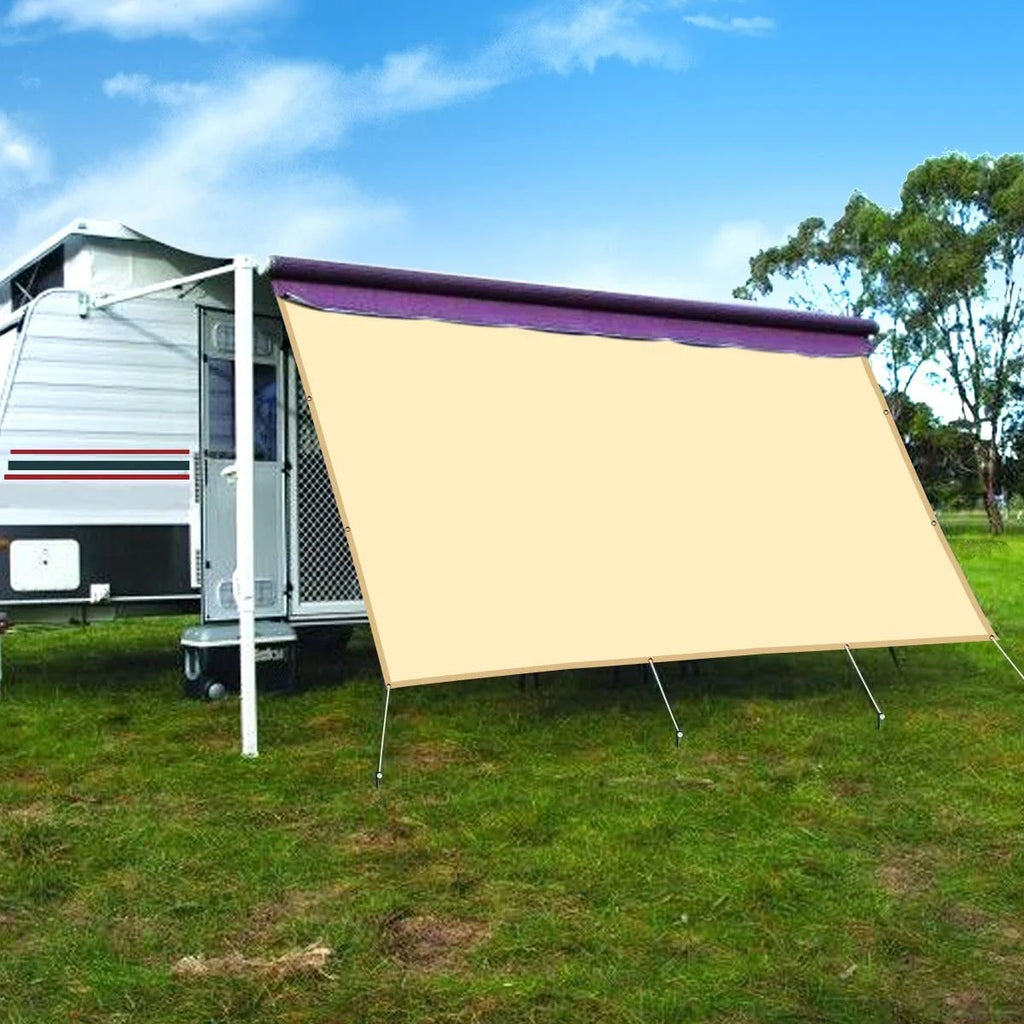 RV Awning Privacy Screen Shade Panel Kit Sunblock Drop 8 x 16ft, Wheat K9945