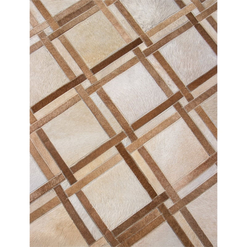 48" x 72" Rectangular Leather Area Rug in Camel M919