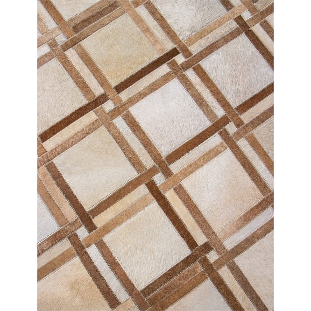 48" x 72" Rectangular Leather Area Rug in Camel M919