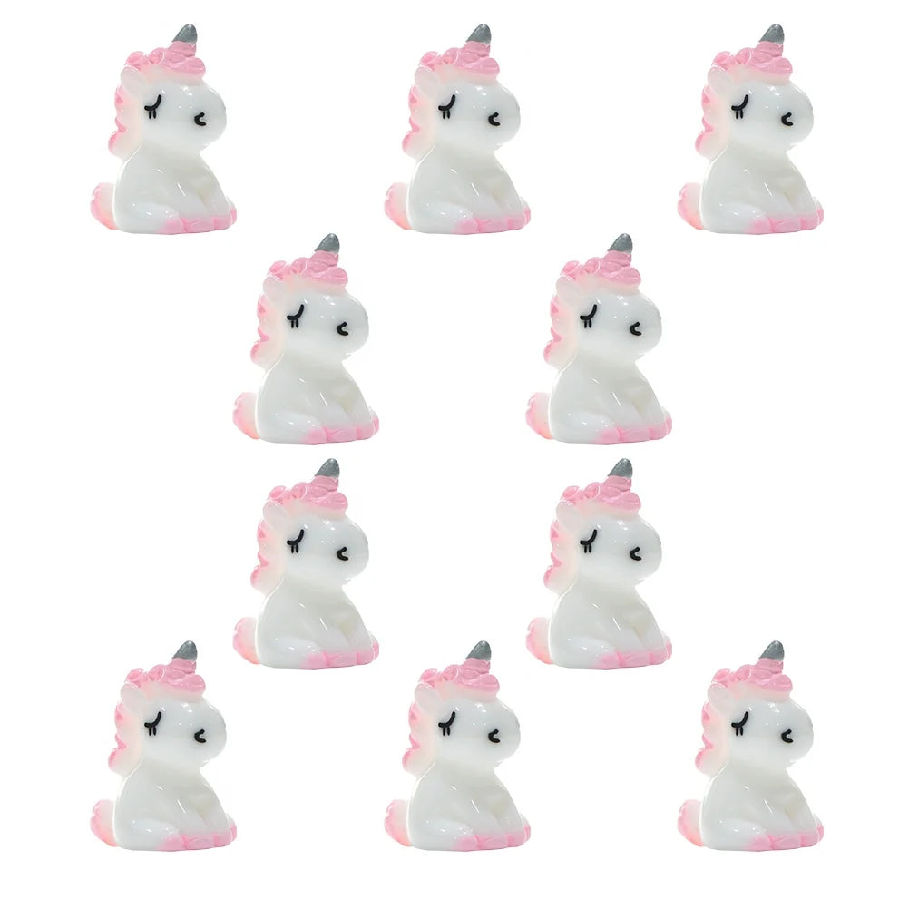 10pcs Miniature Unicorn Figurine J1537