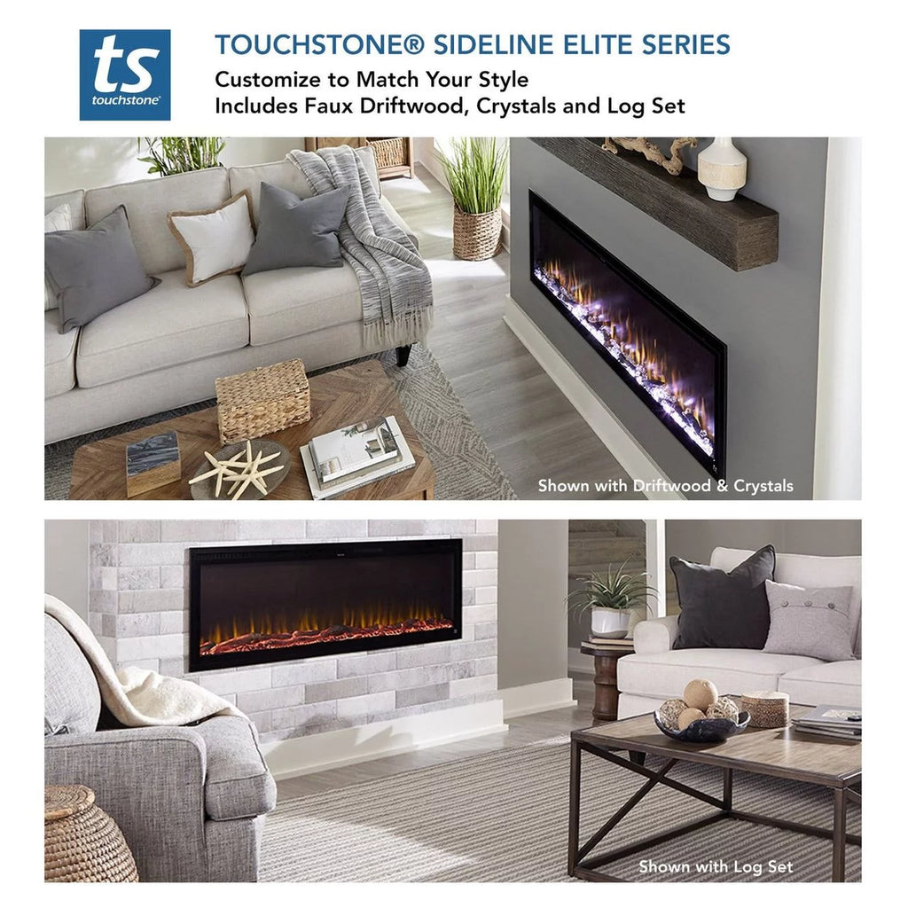 84" WiFi-Enabled Recessed Electric Fireplace U727