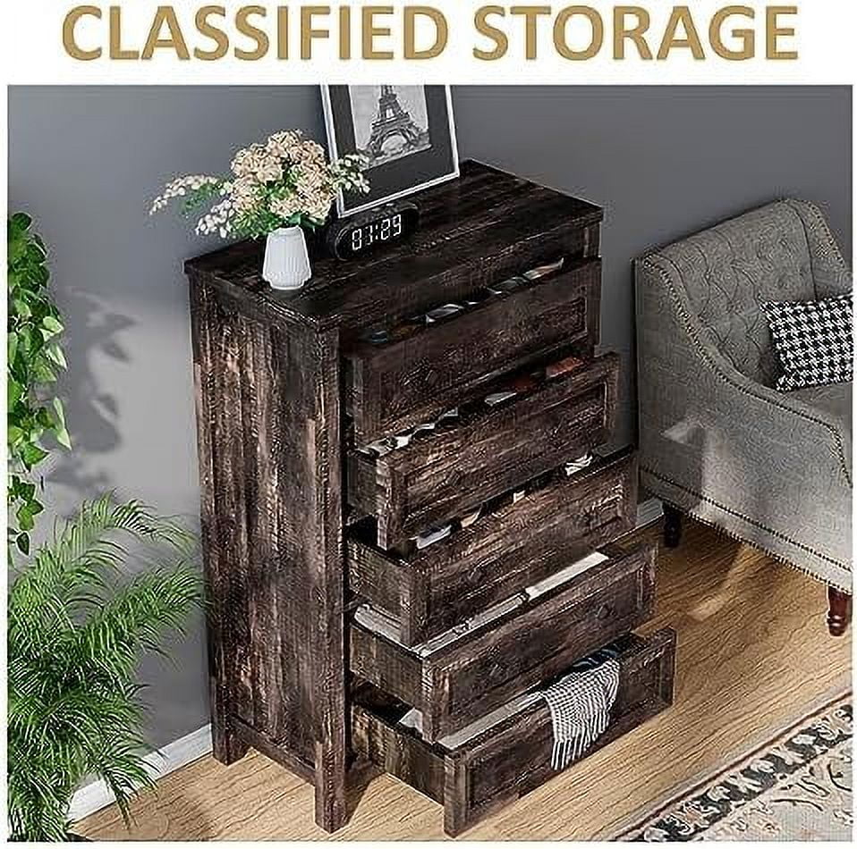 Grey 6 Drawer Wood Dresser P38291