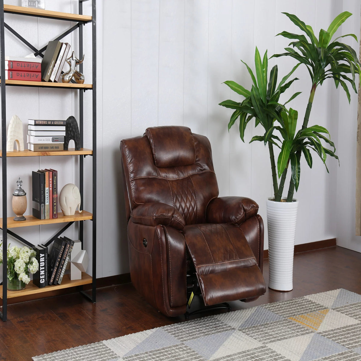 Rich Brown Power Recliner V3972